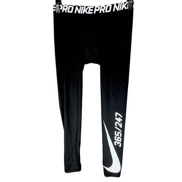 Boy's Nike Dri-Fit Pro Black Compression Training Tights Pants Leggings - XL - Picture 1 of 6
